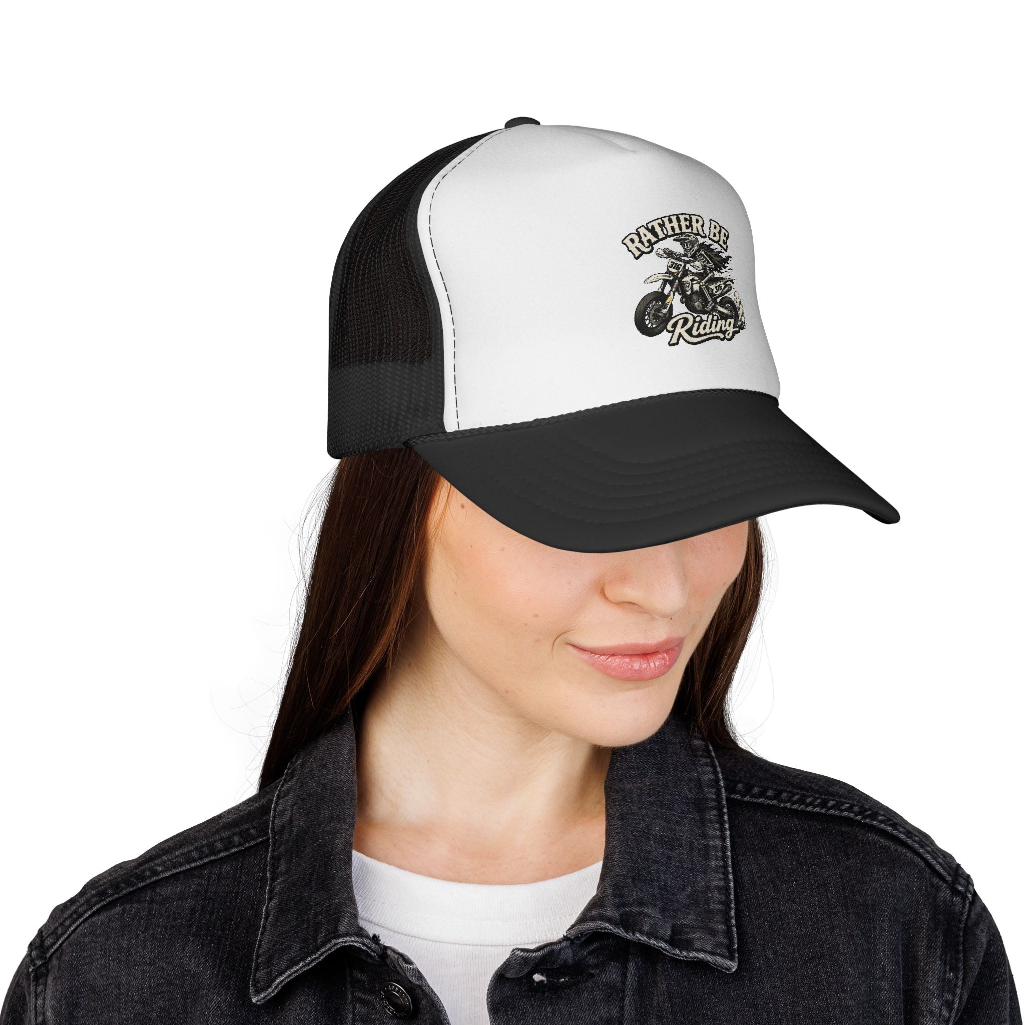 Rather Be Riding Trucker Cap — Motorcycle Rider Mesh Hat