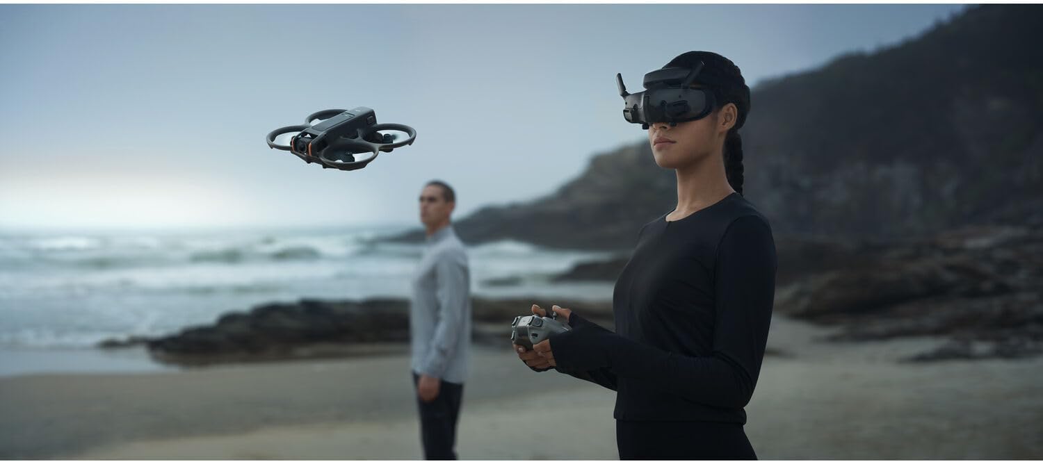 DJI Goggles 3 FPV Goggles with Micro-OLED Screens, O4 HD Video Transmission, Adjustable Diopters, Real View PiP, Wireless Streaming Bundle with Lens Cleaning Kit