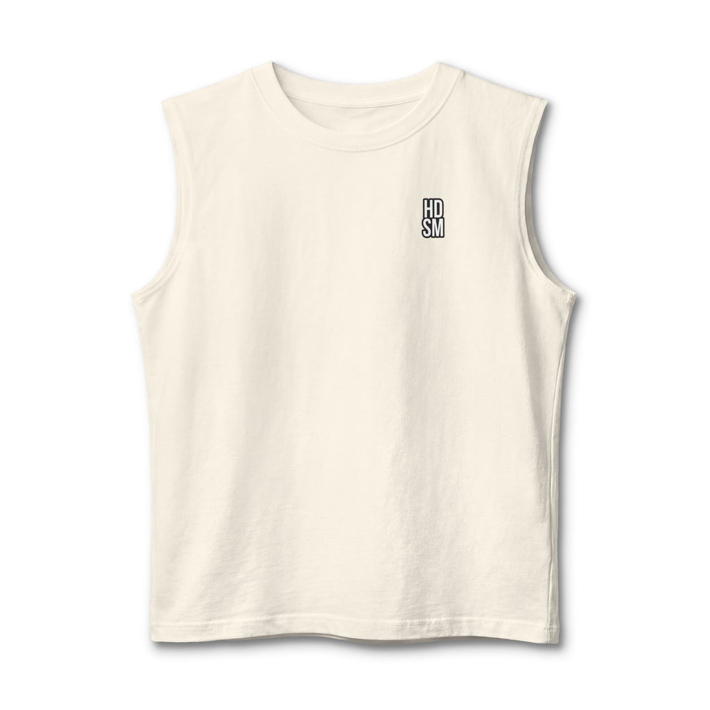 Funny Skeletal Design Muscle Tank — "I've Always Had a Thing for Older Women" Back Print