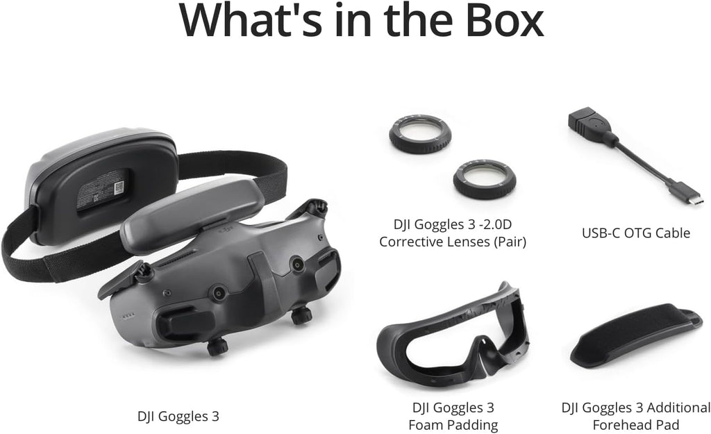 DJI Goggles 3, FPV Goggles with Stunning Micro-OLED Screens, Immersive Flight Experience, O4 HD Video Transmission, Adjustable Diopters, Wireless Streaming, Drone Goggles with Real View PiP