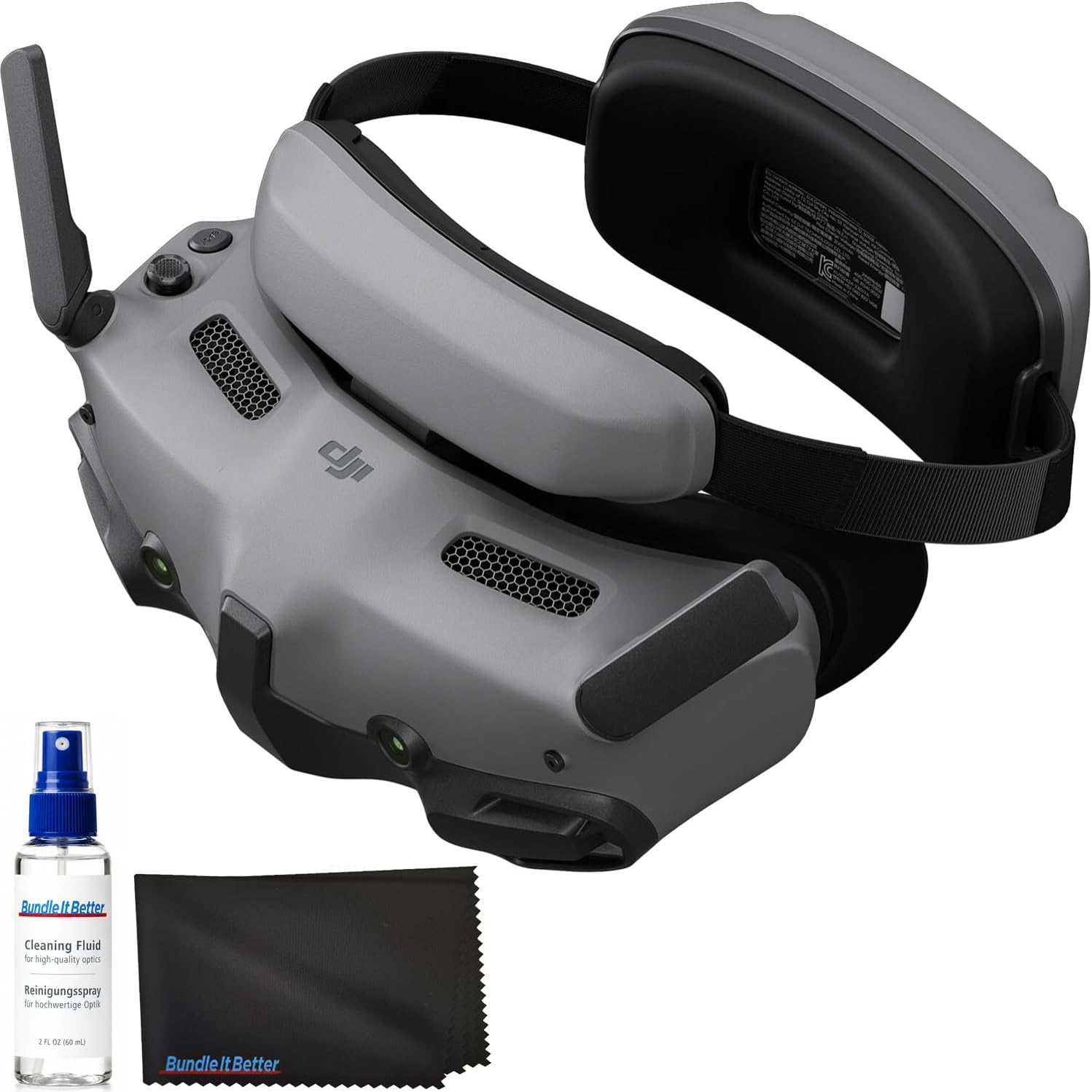 DJI Goggles 3 FPV Goggles with Micro-OLED Screens, O4 HD Video Transmission, Adjustable Diopters, Real View PiP, Wireless Streaming Bundle with Lens Cleaning Kit