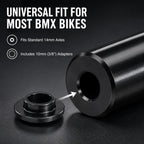Heavy Duty Steel Stunt Pegs for 14mm & 3/8" (10mm) Axles | 4.3" Length x 1.5" Diameter Bicycle Foot Pegs for Freestyle Grinding, 2 Pack