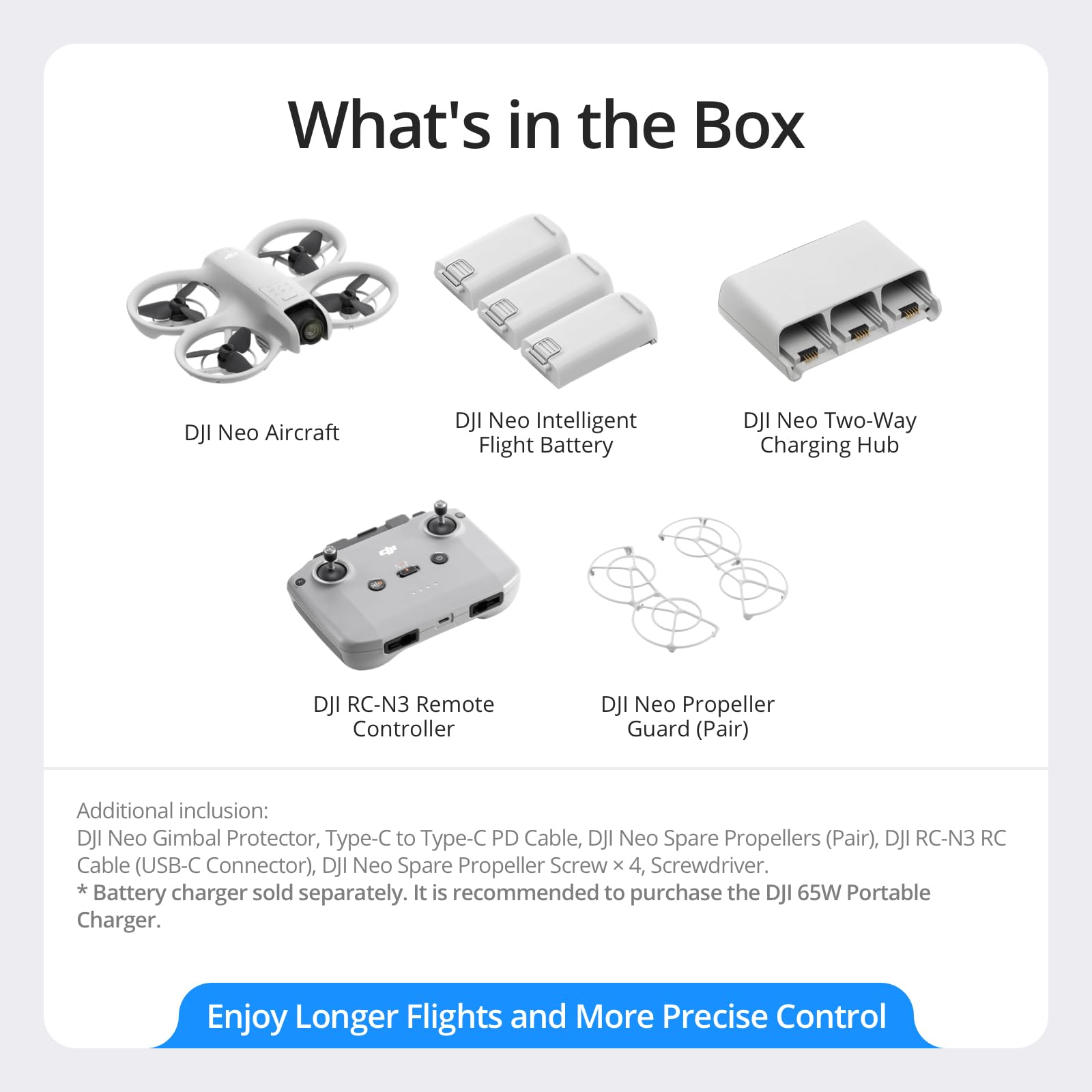 DJI Neo, Mini Drone with 4K UHD Camera for Adults, 135g Self Flying Drone that Follows You, Palm Takeoff, Subject Tracking, QuickShots, Stabilized Video, Built-In Propeller Guard (Controller-Free)