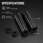Heavy Duty Steel Stunt Pegs for 14mm & 3/8" (10mm) Axles | 4.3" Length x 1.5" Diameter Bicycle Foot Pegs for Freestyle Grinding, 2 Pack