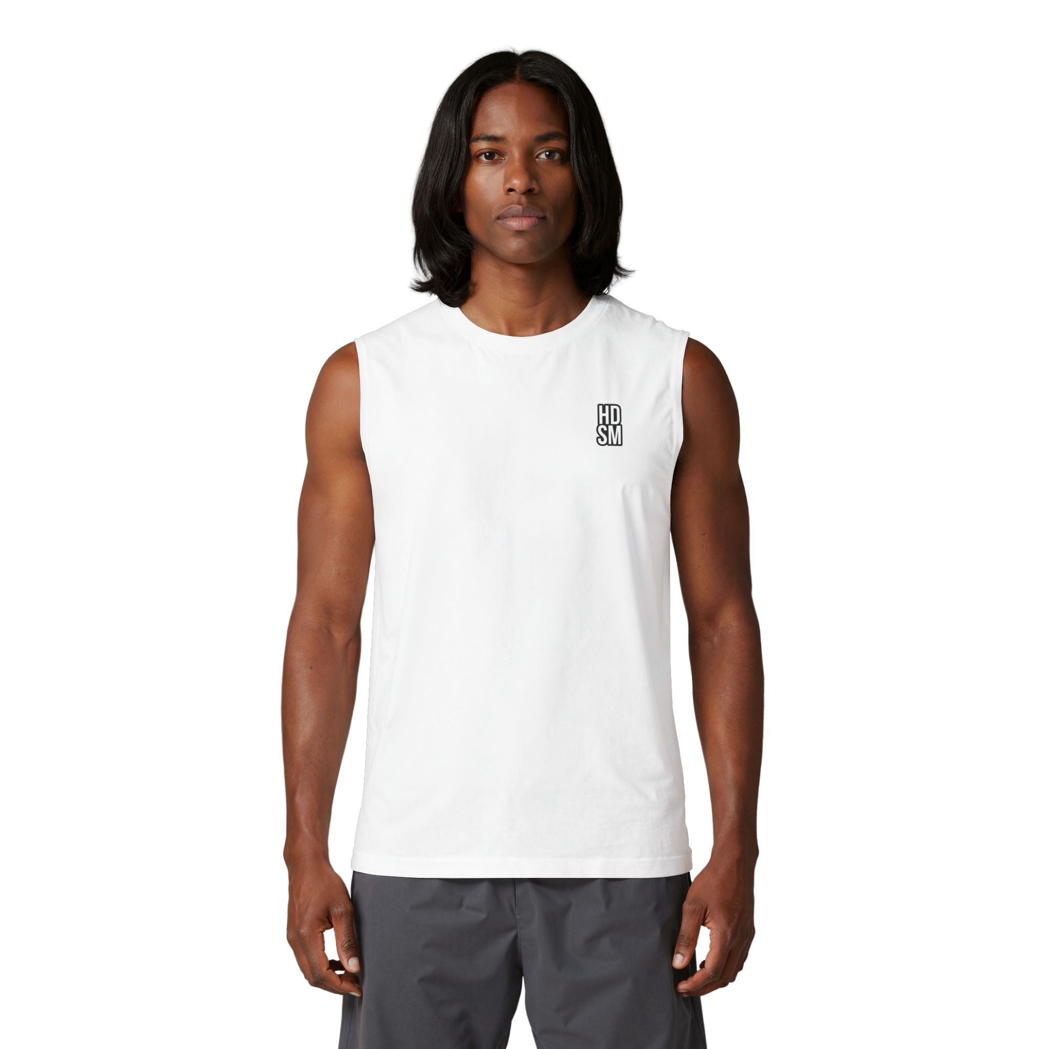 Funny Skeletal Design Muscle Tank — "I've Always Had a Thing for Older Women" Back Print
