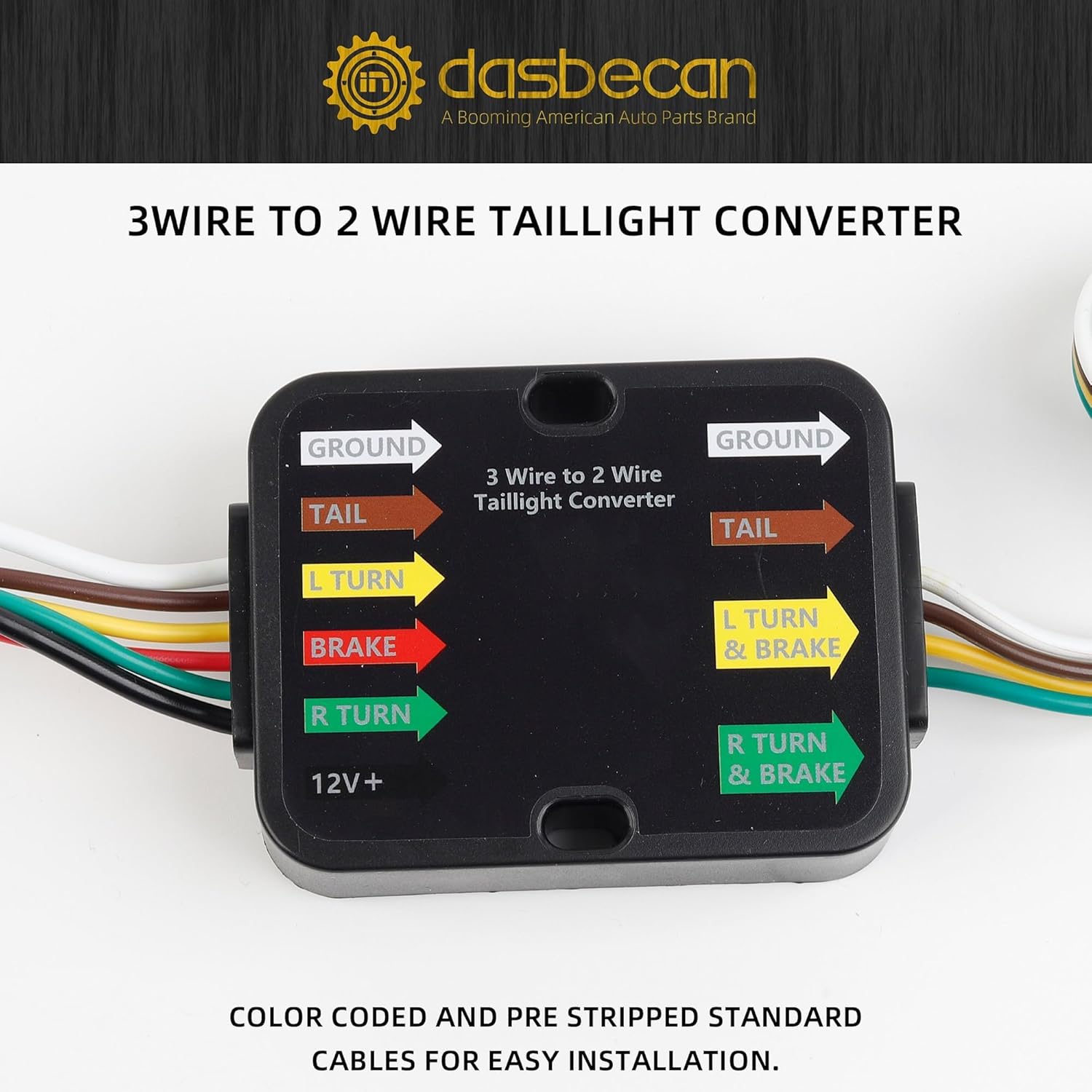 Dasbecan 4-Pin Trailer Wiring Harness Kit 118869 Compatible with 2017-2023 Tesla Model 3 2020-2023 Tesla Model Y Flat Trailer Connect Towing Hitch Wiring