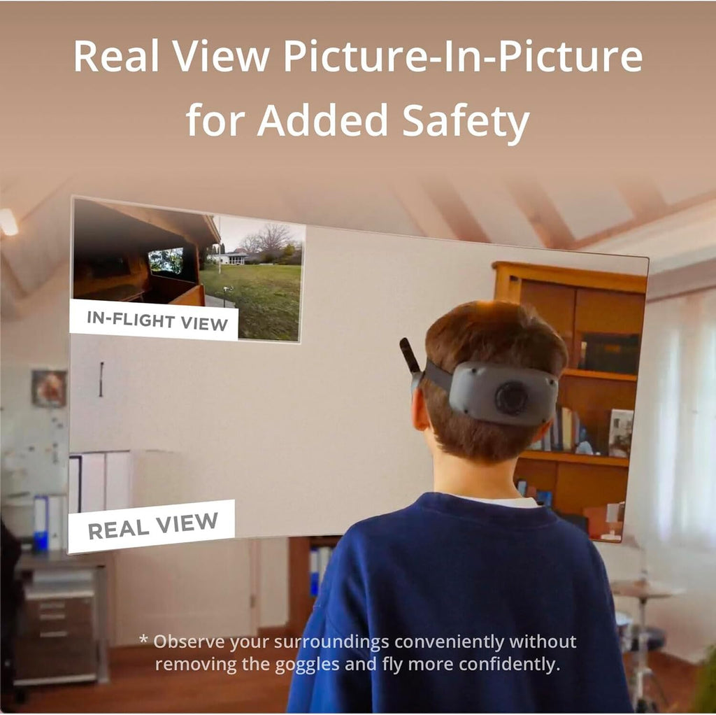 DJI Goggles 3 FPV Goggles with Micro-OLED Screens, O4 HD Video Transmission, Adjustable Diopters, Real View PiP, Wireless Streaming Bundle with Lens Cleaning Kit