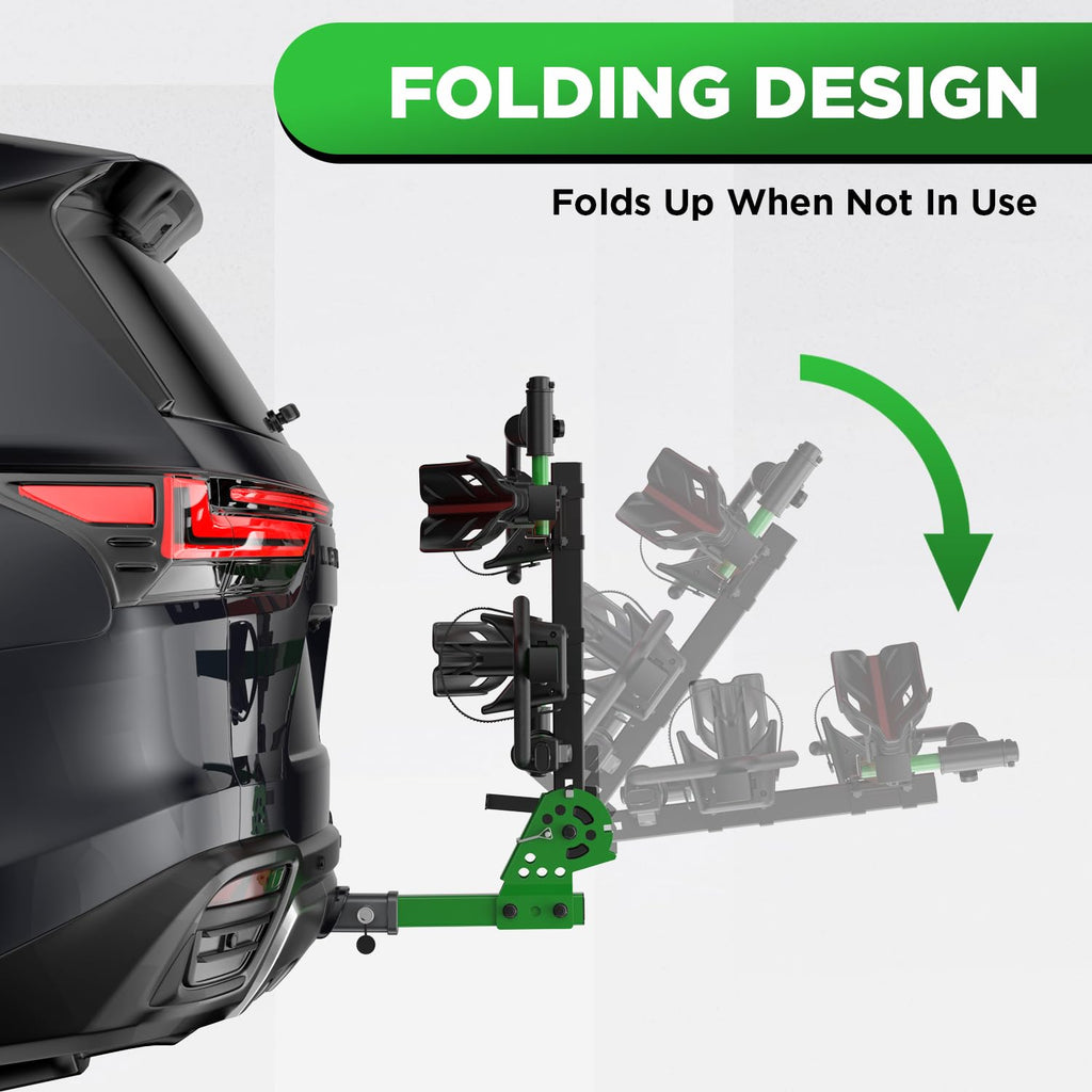 TANX Bike Racks for Ebikes,Fat Tire Bike Rack for Tow Hitch 2-Bike 200 lbs Capacity, Smart Tilting Platform for Standard E-Bikes, Fits 2-Inch Receiver