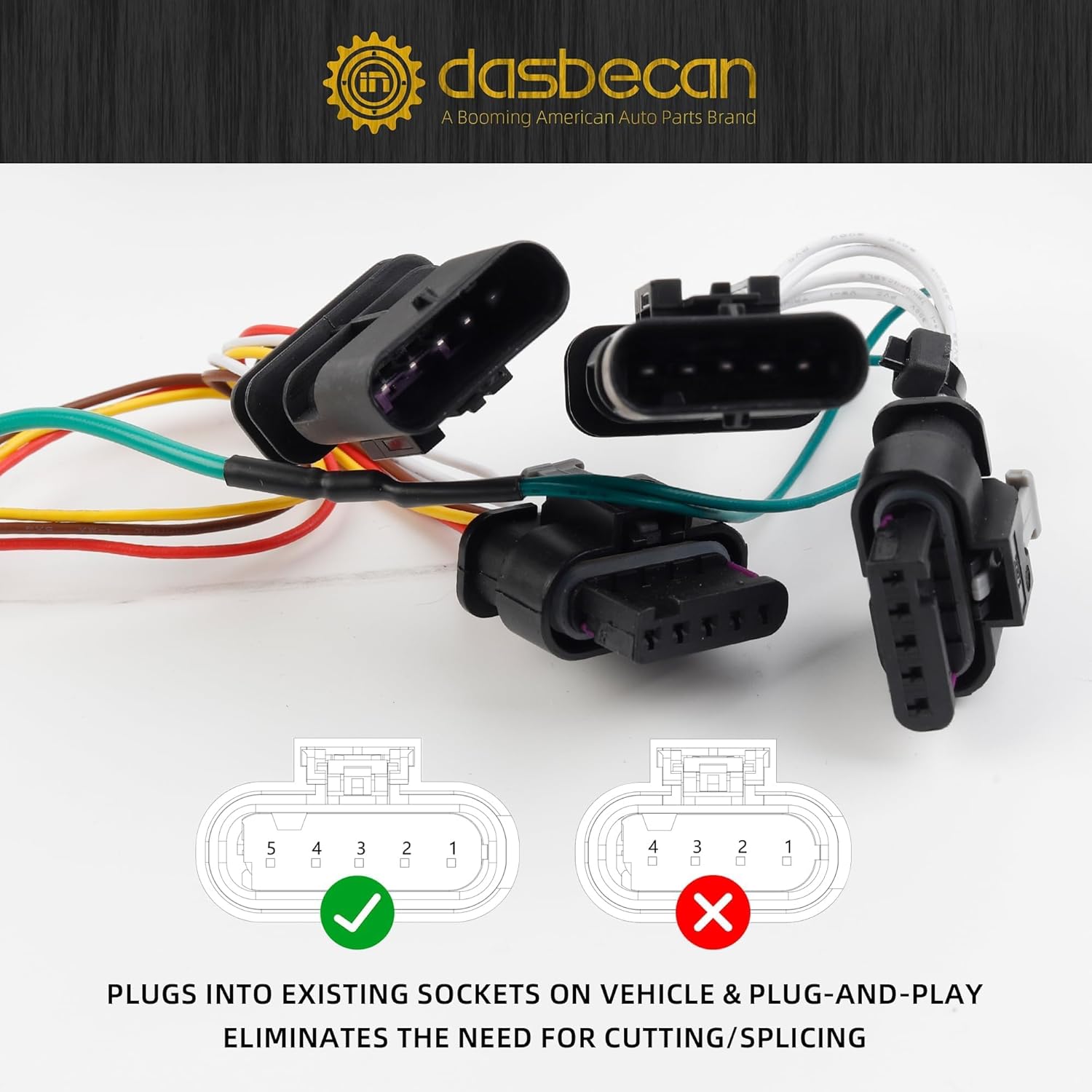 Dasbecan 4-Pin Trailer Wiring Harness Kit 118869 Compatible with