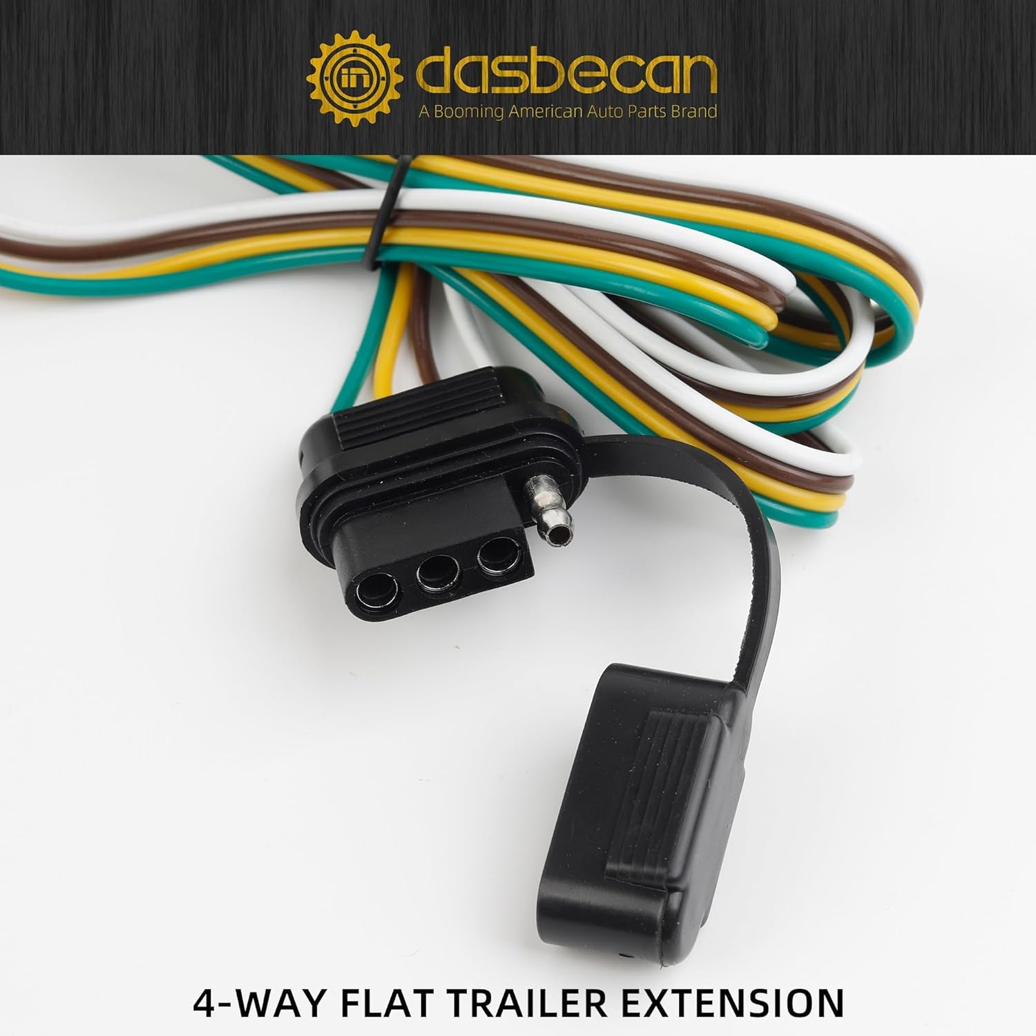 Dasbecan 4-Pin Trailer Wiring Harness Kit 118869 Compatible with 2017-2023 Tesla Model 3 2020-2023 Tesla Model Y Flat Trailer Connect Towing Hitch Wiring