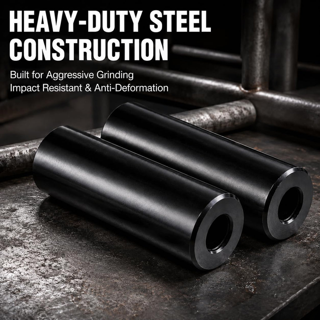 Heavy Duty Steel Stunt Pegs for 14mm & 3/8" (10mm) Axles | 4.3" Length x 1.5" Diameter Bicycle Foot Pegs for Freestyle Grinding, 2 Pack