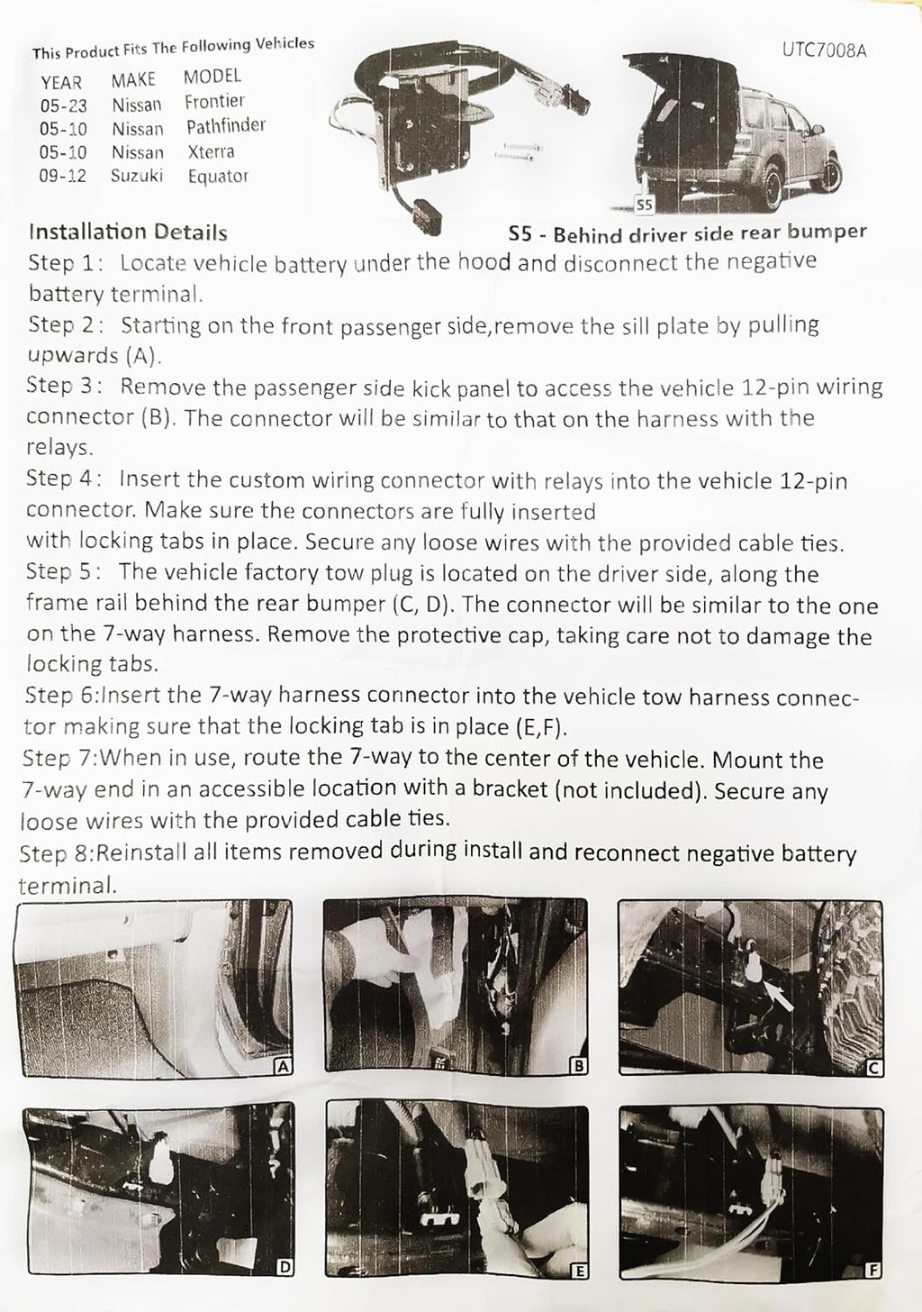 Dasbecan 4-Pin Trailer Wiring Harness Kit 118869 Compatible with 2017-2023 Tesla Model 3 2020-2023 Tesla Model Y Flat Trailer Connect Towing Hitch Wiring