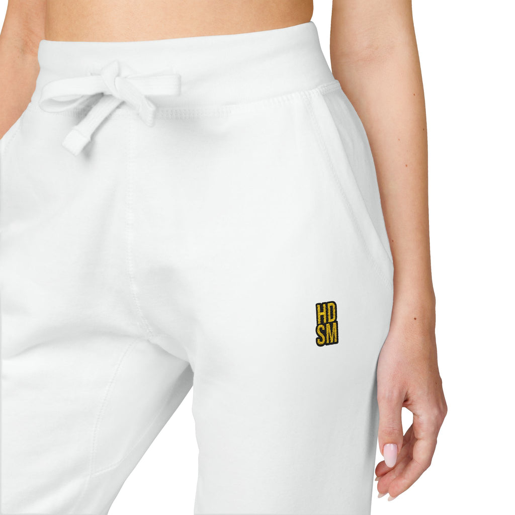 HDSM Embroidered Minimalist Bear Fleece Sweatpants — Cozy Casual Lounge Joggers