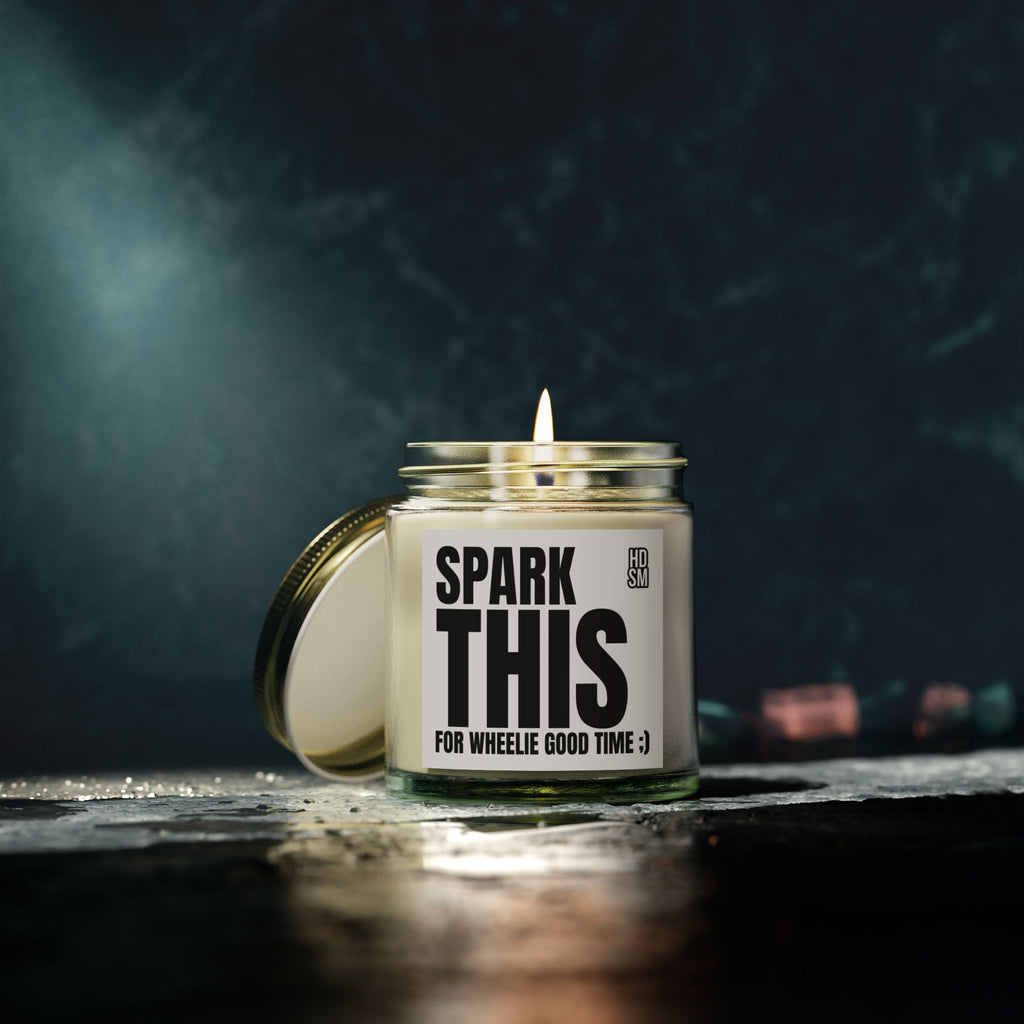 Spark This For Wheelie Good Time | Scented Candle - | Gift for Bikers, Home Decor, Relaxation, Fun Events